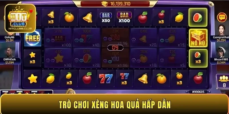 Trò chơi xèng hoa quả hấp dẫn
